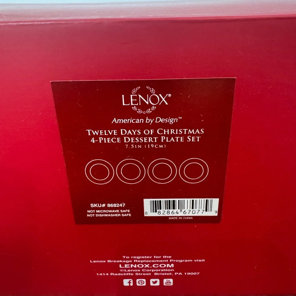 Lenox 12 days of Christmas dessert plates